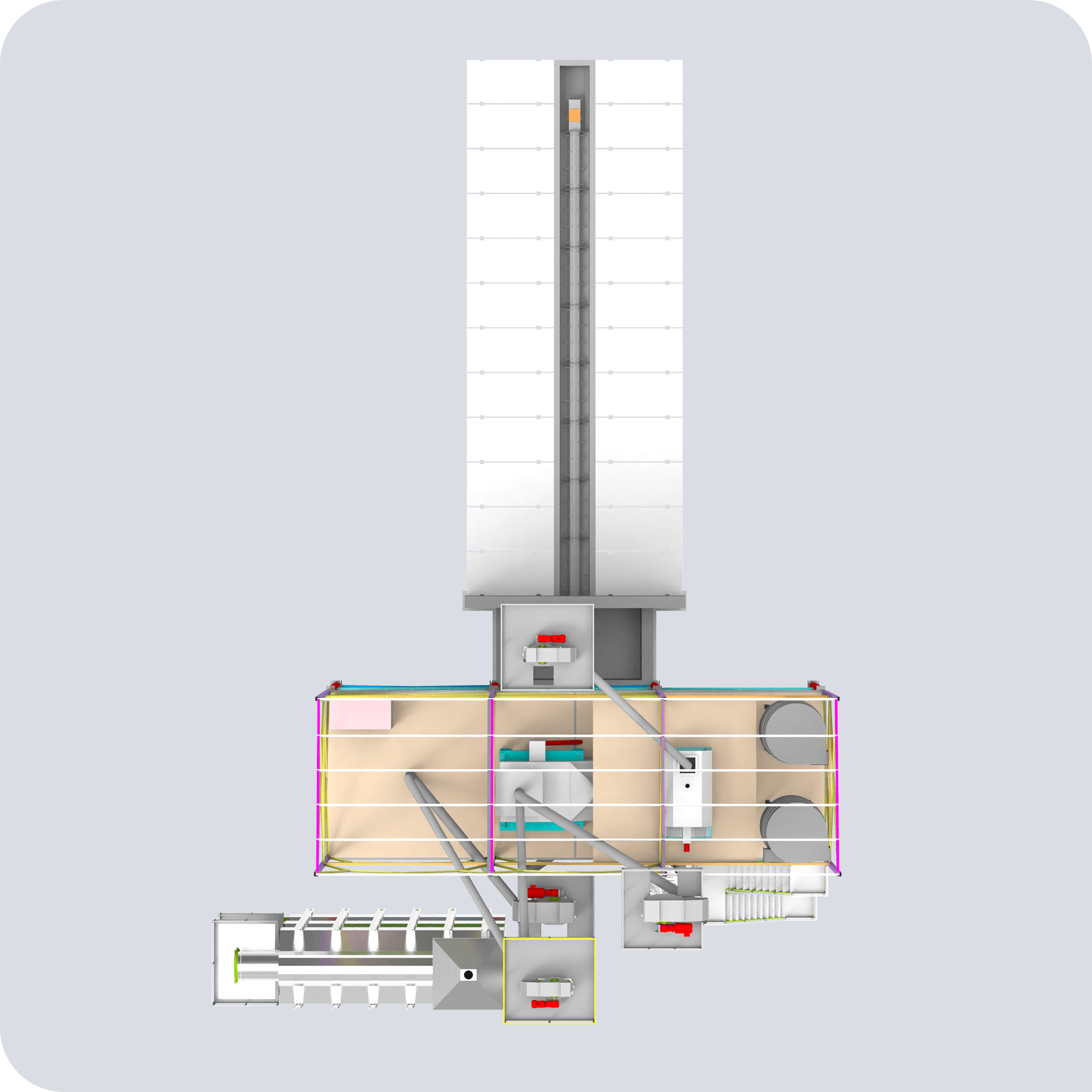 Модуль 110.5 Завальная площадка, отделение зерноочистки, сушилка (вид сверху)