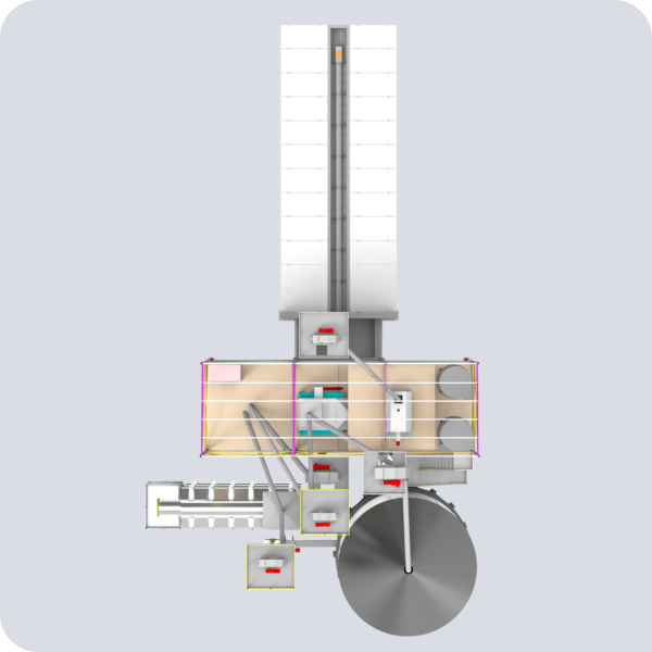 Модуль 110.8 Завальная площадка, отделение зерноочистки, сушилка, оперативная ёмкость (вид сверху)