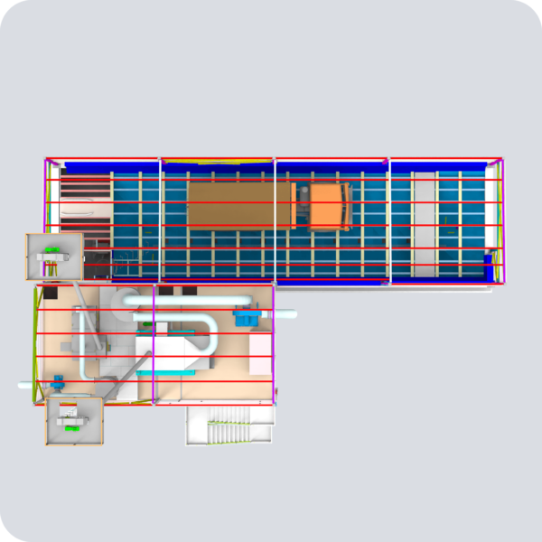 Модуль 40.4 Завальная яма механизированная, отделение зерноочистки (вид сверху)